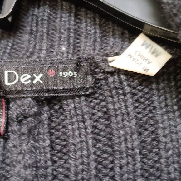 Dex Charcoal Fringe Knit Sweater Vest - Picture 2 of 5
